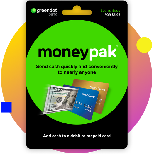 MoneyPak Card Newest package design - Send money or Deposit cash to Any card